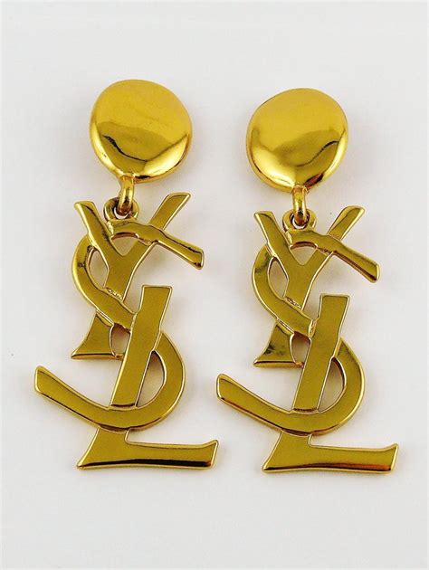 ysl logo earrings for sale|YSL earrings dangle.